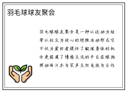 羽毛球球友聚会